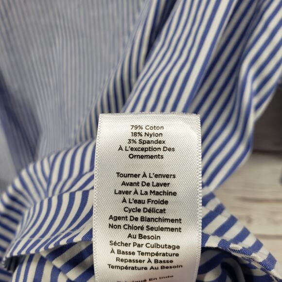 Talbots Women's Blue Striped Bell Sleeve Cotton Blend Top Size 3XP - Picture 10 of 13
